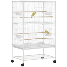 Jaula para Pájaros Blanco 78 x 52 x 132 cm
