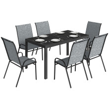 Conjunto de Jardín Gris 150 x 80 x 74 cm