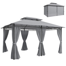 Cenador para Jardín Gris 400 x 300 x 280 cm