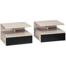 Set 2 Mesitas Noche Marrón 35 x 32 x 22.5 cm