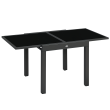 Mesa de Jardín Negro 160 x 80 x 75 cm