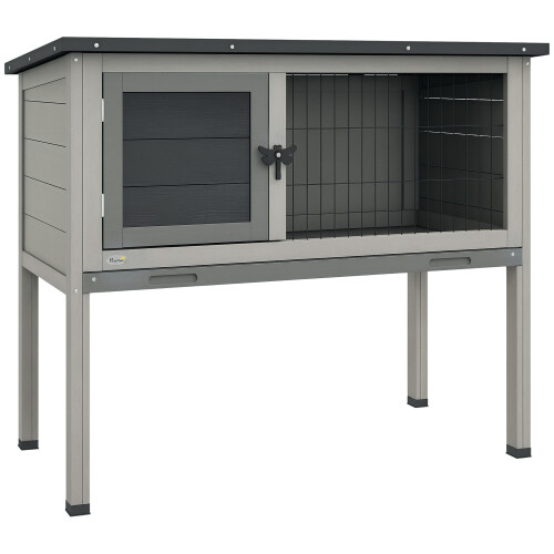 PawHut Conejera Gris 84 x 43 x 70 cm