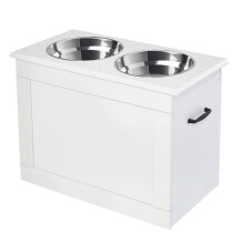 Comedero para Perros Blanco 60 x 30 x 41 cm
