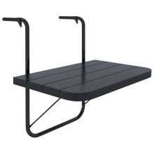 Mesa Colgante Balcón Negro 60 x 40 x 64 cm