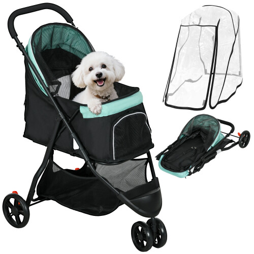PawHut Cochecito para Perro Verde 80.5 x 51.5 x 100 cm