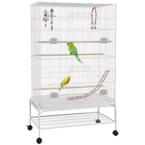PawHut Jaula para Pájaro Blanco 79 x 49 x 133 cm