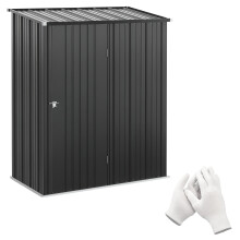 Cobertizo de Jardín Negro 161.5 x 94.5 x 196 cm