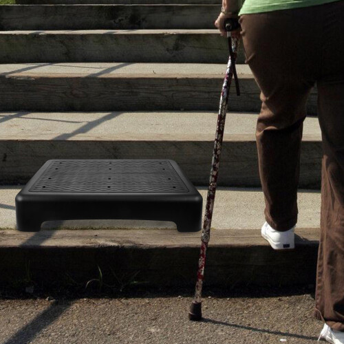Αντιολισθητική πλατφόρμα σκαλοπατιών για ηλικιωμένους, μαύρη πλαστική, 1 σετ 2