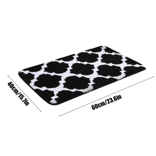 Kayannuo Polyester Floor Mat 60x40cm Black 2