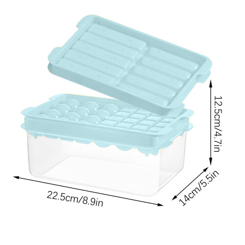 SLMOTUAE Ice Trays with Lid – Double Layer, 3 Shapes, 2