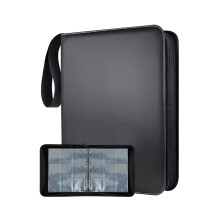 PU Leather Collectible Card Album Containing 50 Black 9-Black