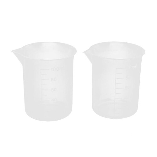 Lot de 2 béchers gradués en plastique de 100 ml