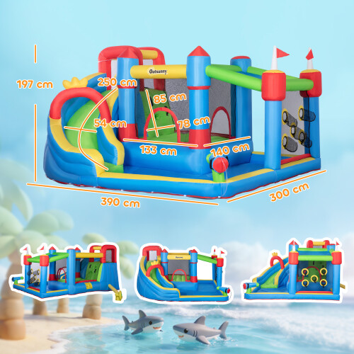 Outsunny Castillo Hinchable Multicolor 390 x 300 x 197 cm 2