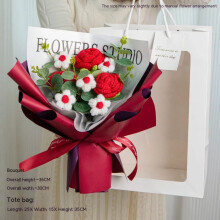 Handgewebter Rosenstrauß – künstliche Trockenblumen, 1 Stück