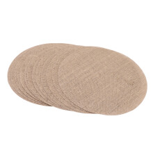 13-teiliges Set runder Tischsets aus Sackleinen, naturfarbene Jute, Ø12 Zoll