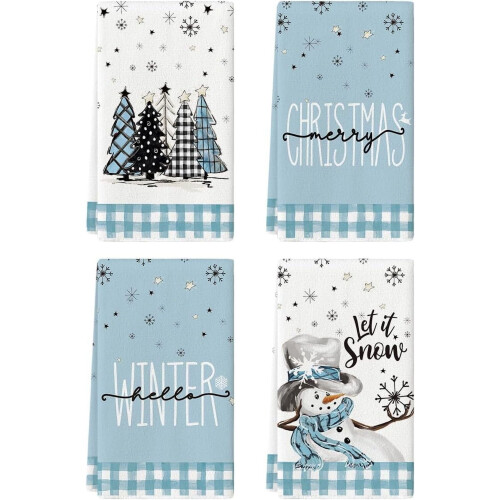 Lot de 4 torchons de cuisine de Noël