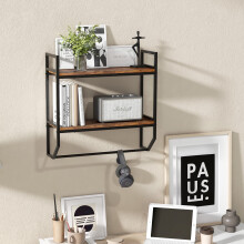 Estantería de baño de pared estilo industrial de 2 niveles