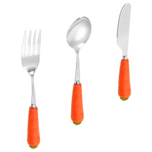 Kids' Carrot Cutlery Set – Stainless Steel & Ceramic