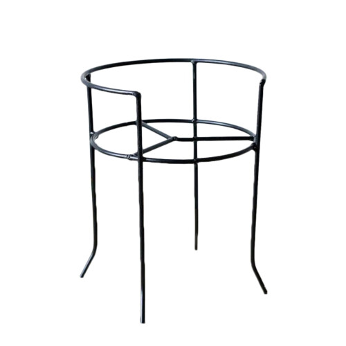 Support distributeur de boissons rond vintage en fer noir 4L