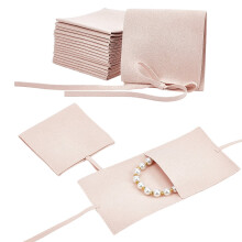 Velvet Jewelry Bags Square Drawstring Peach Puff 8x8cm (20