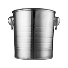 Eisbehälter aus Edelstahl mit Tigerkopf-Motiv und Klemme, Silber