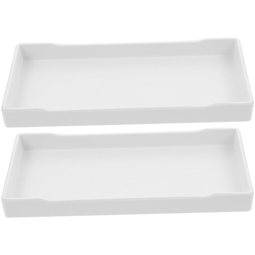 White Melamine Serving Tray 20.6 x 10.5 cm (2 pcs)
