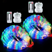 200 LED Waterproof Rope Lights 72ft 2 Pack with Remote