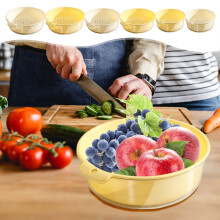 Double Layer Vegetable Washing Basket, Transparent, 1 Pack