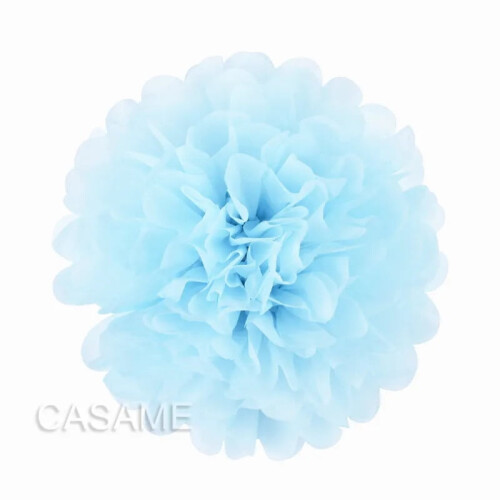Paper Pompoms Decorative Balls Light Blue 8 inch