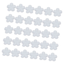 30 stuks 2 cm kleurrijke stof bloem applicaties-Wit