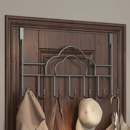 Over the Door Hook Hanger Black Heavy Duty 7 Hooks 1