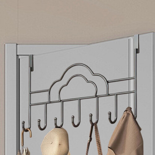 Over the Door Hook Hanger Black Heavy Duty 7 Hooks 2