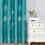 Teal Blackout Curtains Silver Palm Pattern 2 Panels 52x72 2