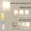 Wall Sconce Set of 2 Battery Operated with Remote White 4