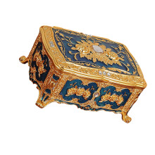 Premium Rose Reliëf Sieraden Organisator Zinklegering-Blauw