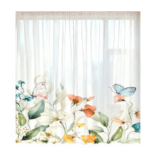 Elegant Floral Window Sheer With Rod Pocket-Flowers 5 132x160cm