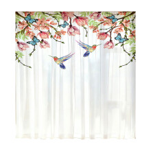 Elegante bloemenraamdoek met staafzak,-Bloemen 2 132x160cm