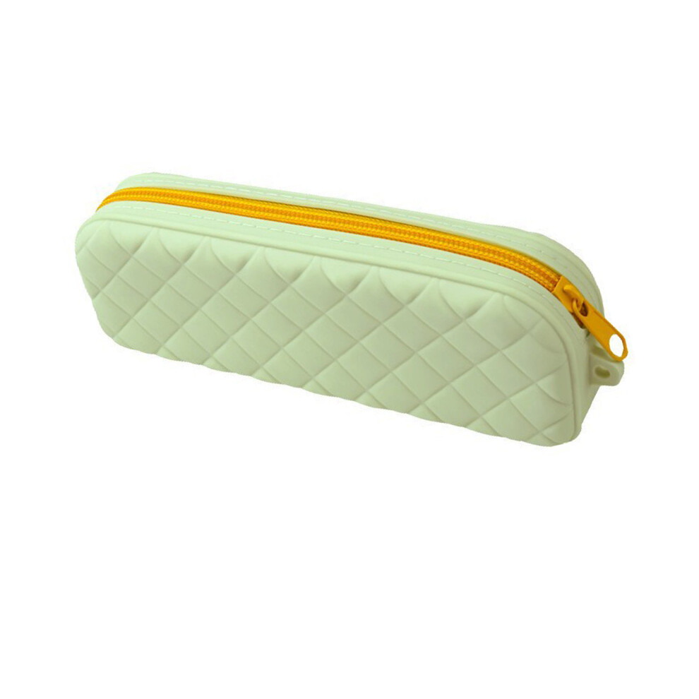 Waterproof Pencil Case Zippered Silicone Utility-Light Green 7627001492936