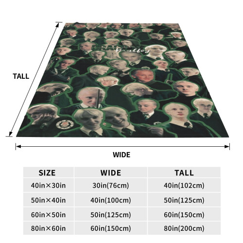 Draco Malfoy plush throw blanket 50x60 inches 2