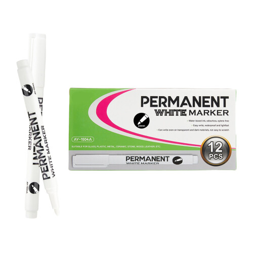 Ensemble de marqueurs artistiques pour dessin créatif,-2mm Blanc