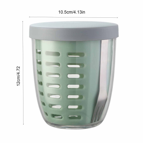 Fresh Fruit Salad Storage Container with Lid Fork and Drain 2