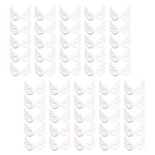 100Pcs Colorful Fabric Wing Appliques For Handmade Bag-White