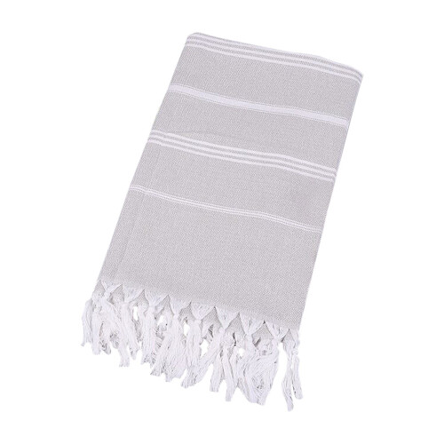 Extra grote gebreide gestreepte Turkse strandhanddoek van microvezel. 1