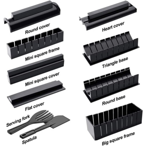 Sushi Maker Kit – 10-Piece DIY Plastic Sushi Mold Set 2