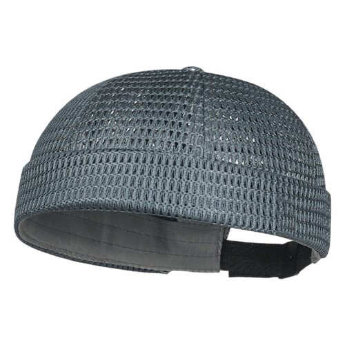 Popular Mesh Sun Cap Breathable Brimless Docker Hat-Dark Grey