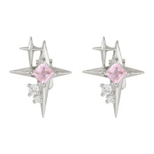 Clip d'oreille à la mode, fixation pour casques-rose argenté