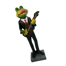 Frogs Statue Decorative Piece Small Frogs Figurine-Guitar