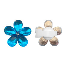 2 Piece Lovely Flower Headphone Decor Rhinestones-Blue