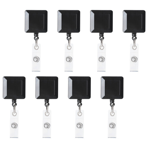 Square Shape Automatic Retractable Badges Holder For-8 pieces