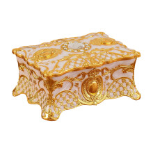 Handcrafted Enamel Flower Jewelry Box For Earrings-White
